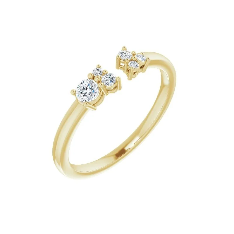 Women’s geometric rings-14K Yellow Gold 1/6 CTW Diamond Negative Space Ring for Women