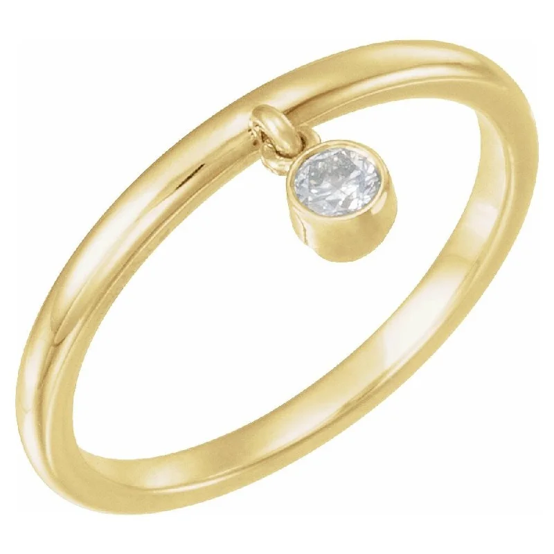 Women’s affordable engagement rings-14K Yellow Gold 1/10 CT Diamond Fringe Ring for Women