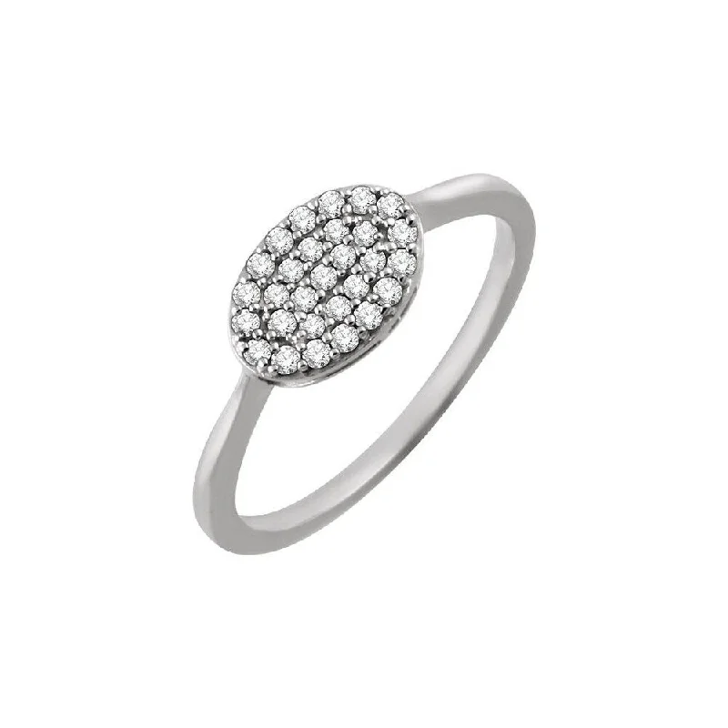 Women’s cocktail rings-14K White Gold 1/5 CTW Diamond Oval Cluster Ring for Women