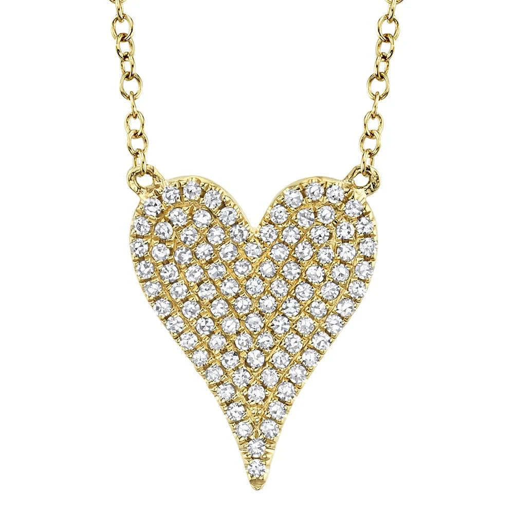 Women’s birthstone pendant necklaces-0.21ctw Diamond Pave Heart Pendant Necklace