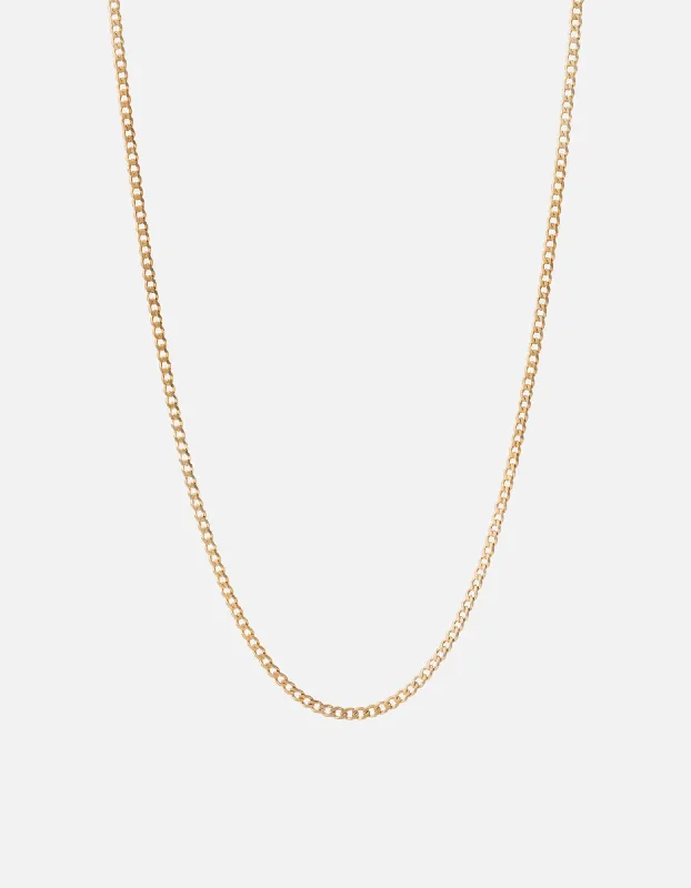 Women’s vintage necklaces-Mini 3mm Chain Necklace, 14k Gold