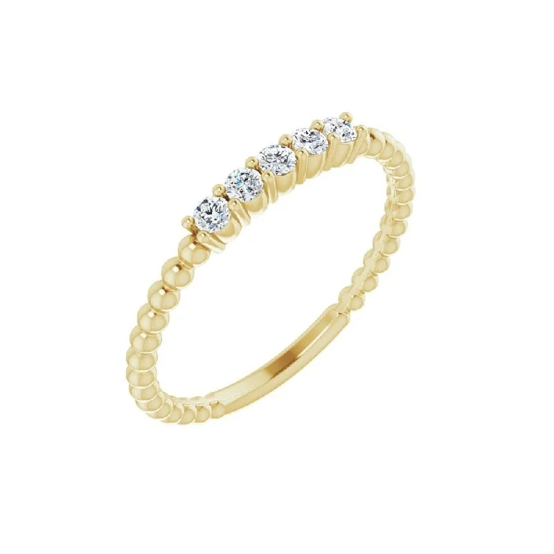 Women’s round rings-14K Yellow Gold 1/6 CTW Diamond Stackable Ring for Women