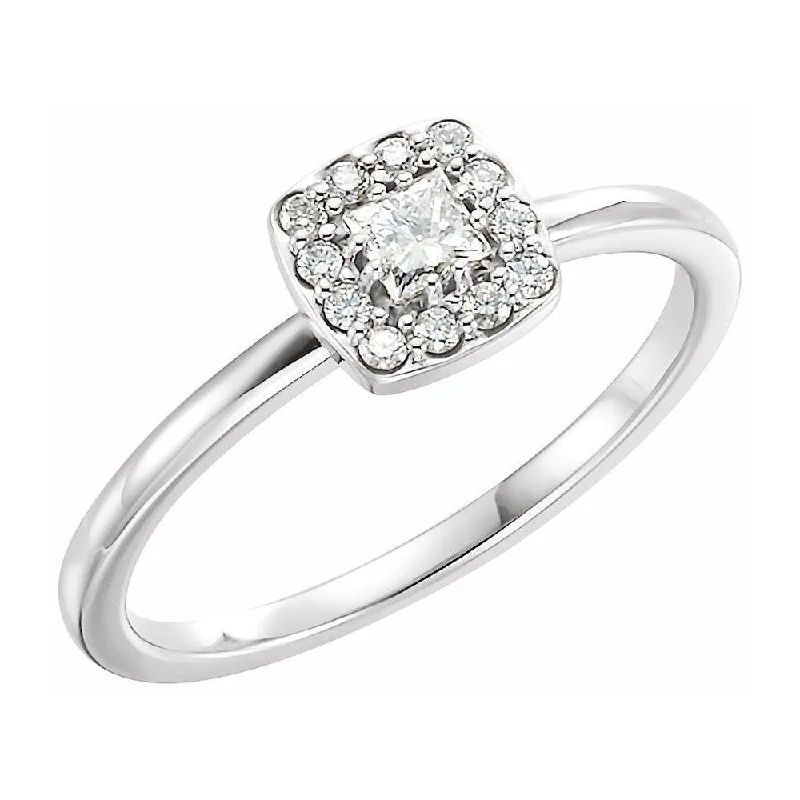 Women’s oval rings-14K White Gold 1/4 CTW Diamond Stackable Ring for Women