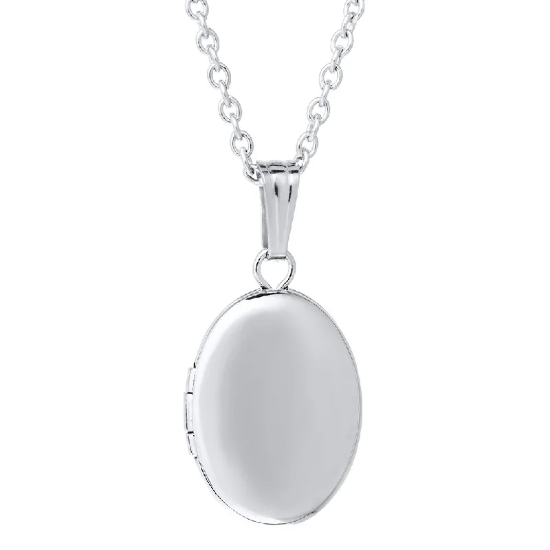 Women’s two-tone necklaces-Child Sterling Silver Oval Locket Necklace