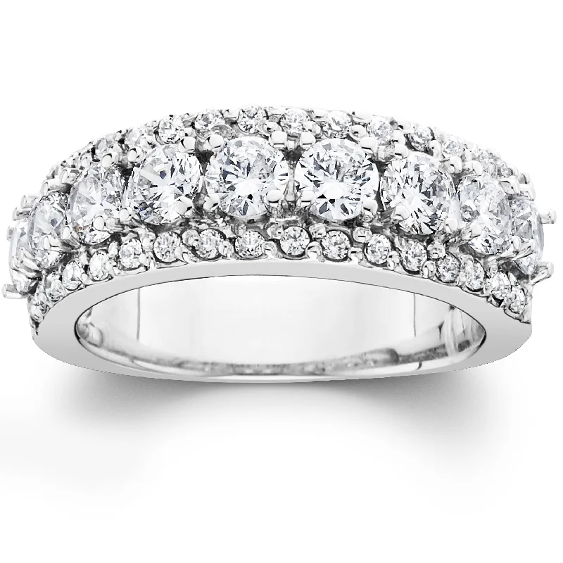 Women’s diamond rings with intricate designs-VS 1 3/4ct Diamond Wedding Ring White Gold