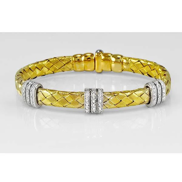 Women’s pearl bangles-0.72 Carat Diamond Bangle in 14K Yellow and White Gold (0.72 ct. tw.)