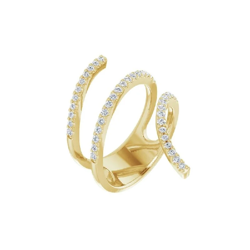 Women’s birthstone rings-14K Yellow Gold 1/2 CTW Diamond Spiral Wrap Ring for Women