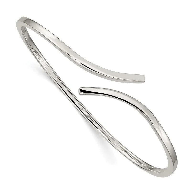 Women’s infinity bracelets-Sterling Silver 2.50mm Flexible Bangle-WBC-QB541