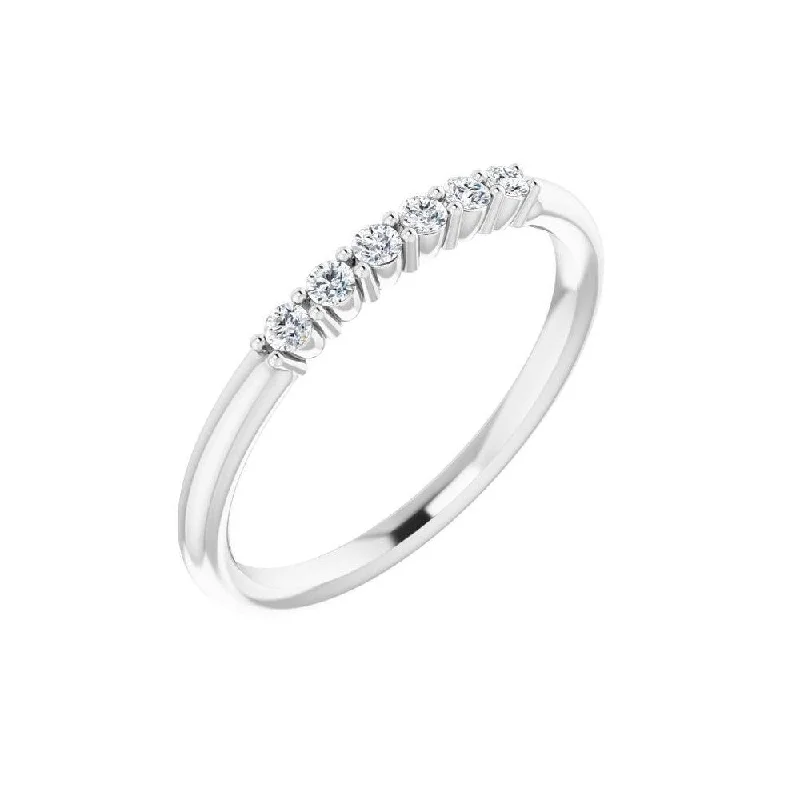 Women’s designer rings-14K White Gold 1/8 CTW Diamond Stackable Ring for Women