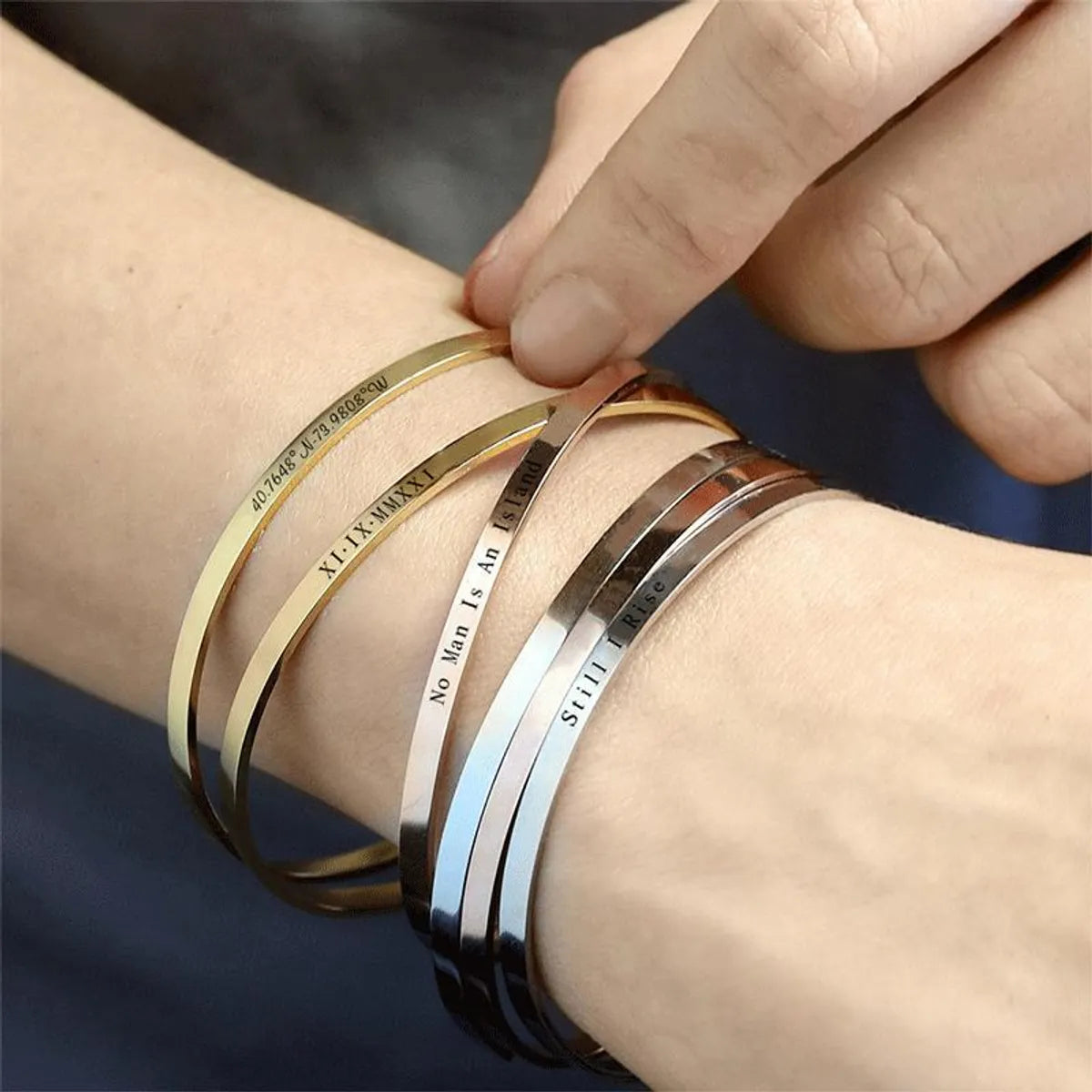 Women’s designer bangles-Stainless Steel 14K Gold Plated Simple Style Classic Style Geometric Plating Bangle