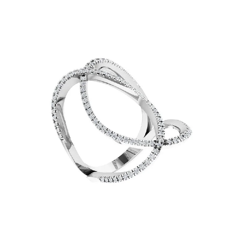 Women’s infinity rings-14K White Gold 3/8 CTW Diamond Freeform Ring for Women