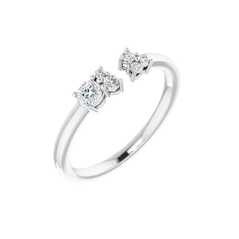 Women’s sparkling rings-14K White Gold 1/6 CTW Diamond Negative Space Ring for Women